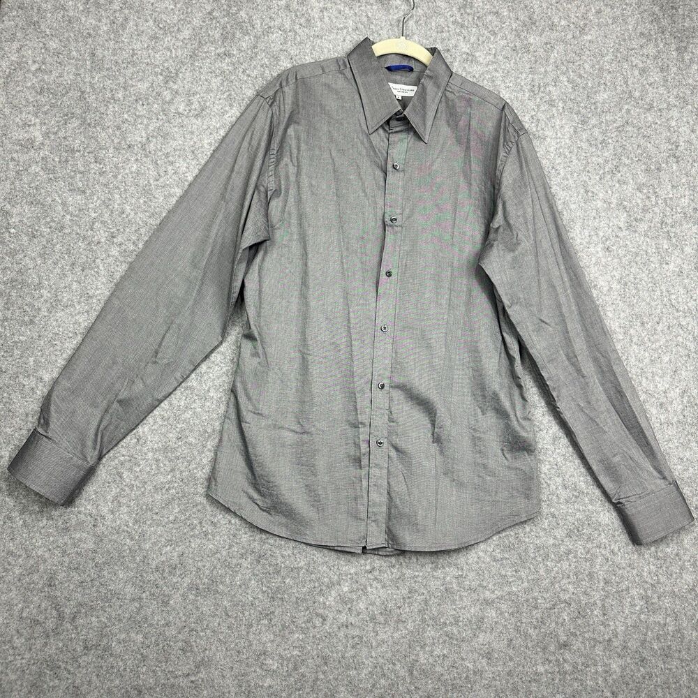 Teddy Stratford Shirt Mens 4 Long Sleeve Button Front Hidden Zipper Dress Casual